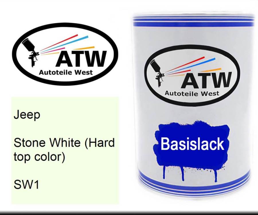 Jeep, Stone White (Hard top color), SW1: 500ml Lackdose, von ATW Autoteile West.